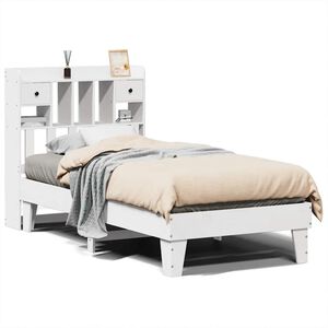 vidaXL Cama sem colch&atilde;o 90x190 cm madeira de pinho maci&ccedil;a branco