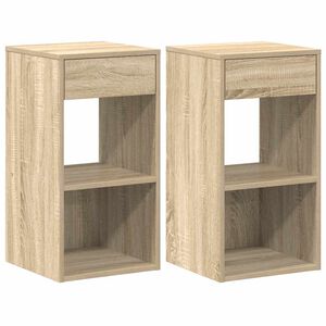 vidaXL Mesas de cabeceira com gaveta 2pcs 35x34x66,5cm carvalho sonoma