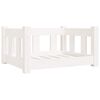 vidaXL Cama para c&atilde;es 55,5x45,5x28 cm madeira de pinho maci&ccedil;a branco