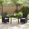 vidaXL Conjunto de Jantar para Jardim 3 pcs Preto vime PE