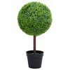 vidaXL Planta artificial buxo em forma de esfera com vaso 50 cm verde
