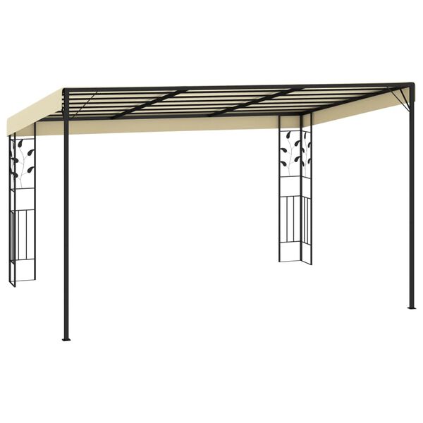 vidaXL Gazebo de parede 4x3x2,5 m creme