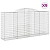 vidaXL Cestos gabi&atilde;o arqueados 9pcs 300x50x140/160cm ferro galvanizado