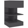 vidaXL Mesa de cabeceira 40x35x65 cm contraplacado cinzento brilhante