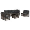 vidaXL Conjunto de Sof&aacute; de Jardim 9 unid. Cinzento vime PE