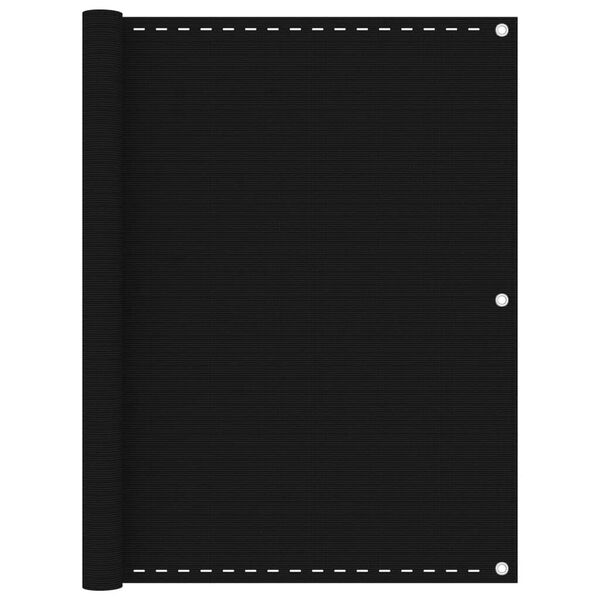 vidaXL Tela de varanda 120x600 cm PEAD preto