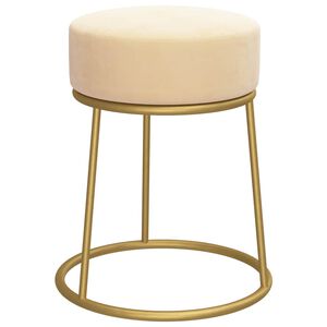 vidaXL Banqueta redonda veludo cor damasco