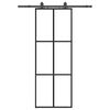 vidaXL Porta deslizante c/ conj. ferragens 76x205cm vidro ESG preto