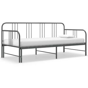 vidaXL Estrutura sof&aacute;-cama de puxar 90x200 cm metal cinzento
