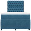 vidaXL Cama boxspring com colch&atilde;o 120x200 cm veludo azul
