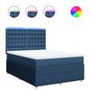 vidaXL Cama com molas/colch&atilde;o 140x190 cm tecido azul