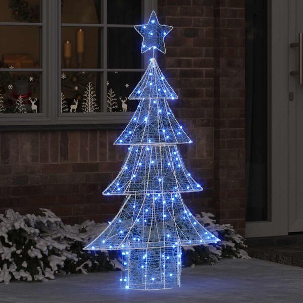 vidaXL &Aacute;rvore de Natal com 160 LEDs Azul 150 cm Acr&iacute;lo
