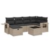 vidaXL 7 pcs conjunto sof&aacute;s p/ jardim c/ almofad&otilde;es vime PE cinzento