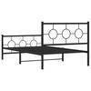 vidaXL Estrutura de cama com cabeceira e pés 107x203 cm metal preto