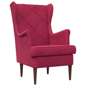 vidaXL poltrona Vinho Vermelho Veludo