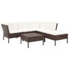 vidaXL Conjunto lounge jardim c/ almofad&otilde;es 6 pcs vime PE castanho