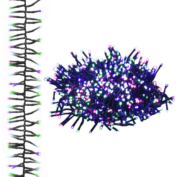 vidaXL Cordão luzes agrupadas 400 luzes LED 7,4 m PVC pastel multicor