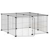 vidaXL Gaiola p/ animais de 12 pain&eacute;is c/porta 35x35 cm a&ccedil;o preto