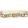 vidaXL Conjunto de Sof&aacute;s para Exterior 9 pcs Branco e Creme