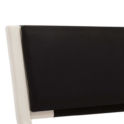 vidaXL Estrutura cama c/ LED couro artificial 180x200cm branco/preto