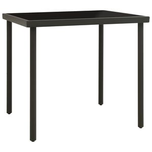 vidaXL Mesa de jantar para exterior 80x80x72 cm vidro e a&ccedil;o antracite