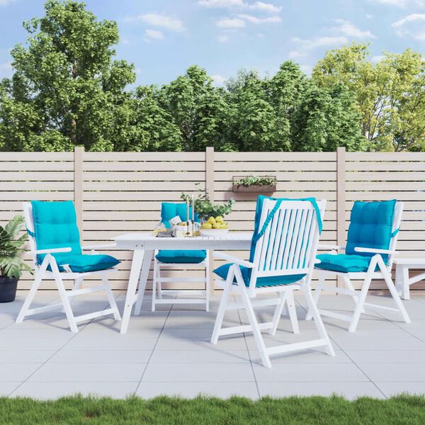 vidaXL Almofad&otilde;es cadeira encosto baixo 4 pcs tecido oxford turquesa