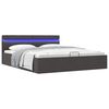 vidaXL Cama hidr&aacute;ulica c/ arruma&ccedil;&atilde;o LED 180x200cm tecido cinza-escuro