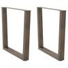 vidaXL P&eacute;s para mesa de jantar em formato de V, 2 pe&ccedil;as, a&ccedil;o natural, 80x(72-73,3) cm, a&ccedil;o