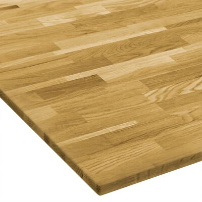 vidaXL Tampo de mesa madeira de carvalho maciça quadrado 23 mm 80x80cm