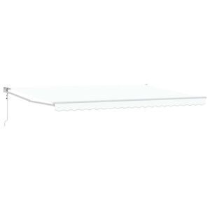 vidaXL Toldo retr&aacute;til Branco 500 x 300 x 165 cm Poli&eacute;ster e Metal