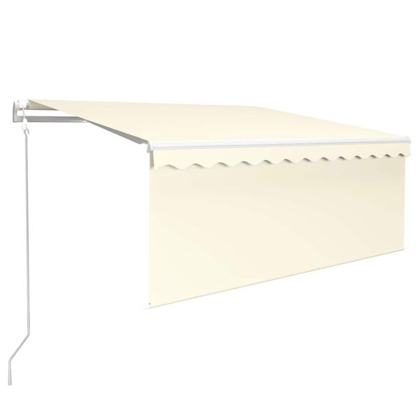 vidaXL Toldo autom&aacute;tico c/ estore/LED/sensor de vento 3x2,5m cor creme