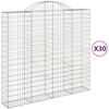 vidaXL Cestos gabião arqueados 30 pcs 200x50x180/200 ferro galvanizado