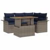 vidaXL Conjunto de Sof&aacute; de Jardim 5 pcs cinzento e azul marinho