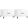 vidaXL Mesas centro + pernas de metal 2pcs 50x50x40 m branco brilhante