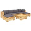 vidaXL 7 pcs conjunto lounge jardim c/ almofad&otilde;es madeira teca maci&ccedil;a