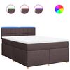 vidaXL Cama com molas/colch&atilde;o 140x190 cm tecido castanho-escuro