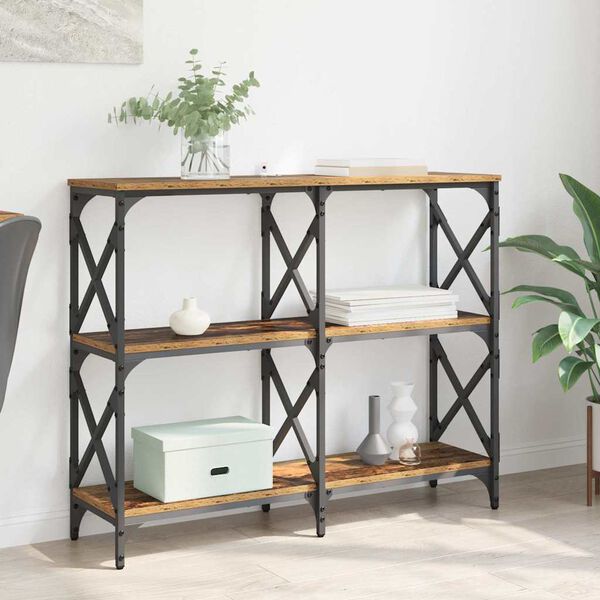 vidaXL Aparador Madeira antiga 100 x 28 x 80,5 cm Madeira processada