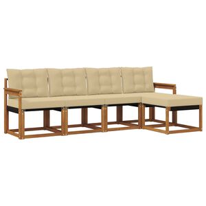 vidaXL Conjunto de Sof&aacute;s para Exterior 5 pcs Natural e Bege