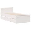 vidaXL Estrutura de cama s/ colch&atilde;o e c/ cabeceira pinho maci&ccedil;o branco