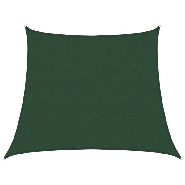 vidaXL Para-sol estilo vela 160 g/m² 3/4x3 m PEAD verde-escuro