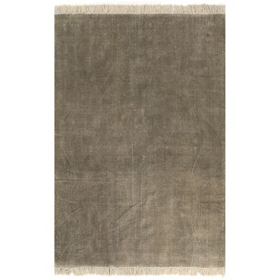 vidaXL Tapete Kilim em algodão 160x230 cm cinzento-acastanhado