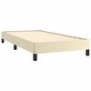 vidaXL Estrutura de cama 90x190 cm couro artificial cor creme