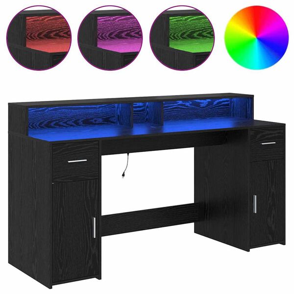 vidaXL Mesa Carvalho preto 160 x 55 x 91 cm Madeira processada