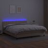 vidaXL Cama box spring c/colch&atilde;o/LED 180x200cm couro artif. cappuccino