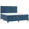 vidaXL Cama box spring c/ colch&atilde;o/LED 180x200 cm veludo azul-escuro