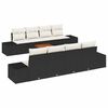vidaXL Conjunto de Sof&aacute; de Jardim 9 unid. Preto e Creme vime PE