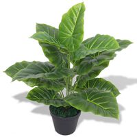 vidaXL Planta taro artificial com vaso 45 cm verde