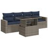 vidaXL 5 pcs conjunto sof&aacute;s de jardim c/ almofad&otilde;es ac&aacute;cia e vime PE