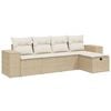 vidaXL 5 pcs conjunto de sof&aacute;s p/ jardim com almofad&otilde;es vime PE bege