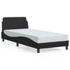 vidaXL Estrutura de cama Dover 90x200 cm couro artificial preto